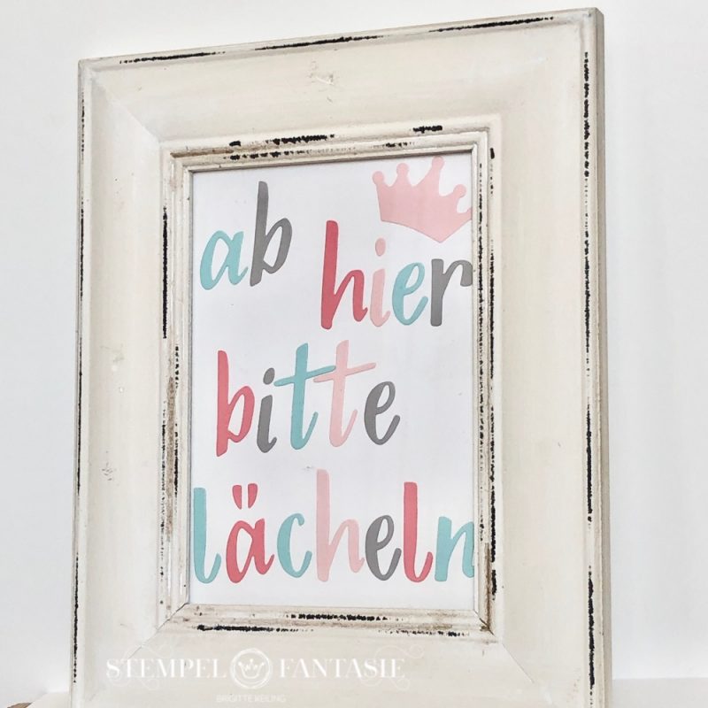 Bilderrahmen mit Spruch: Zeichnen lernen und Freude teilen!