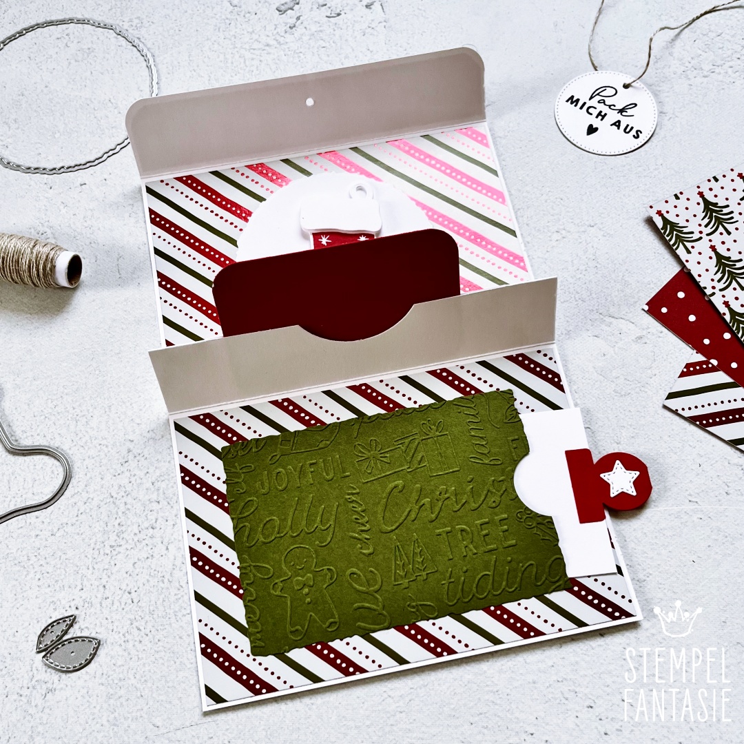 Weihnachtliche Gutscheinkarten Set – 50 Stück, Grüne Kugeln, 210x105 Mm, Beschriftbar
